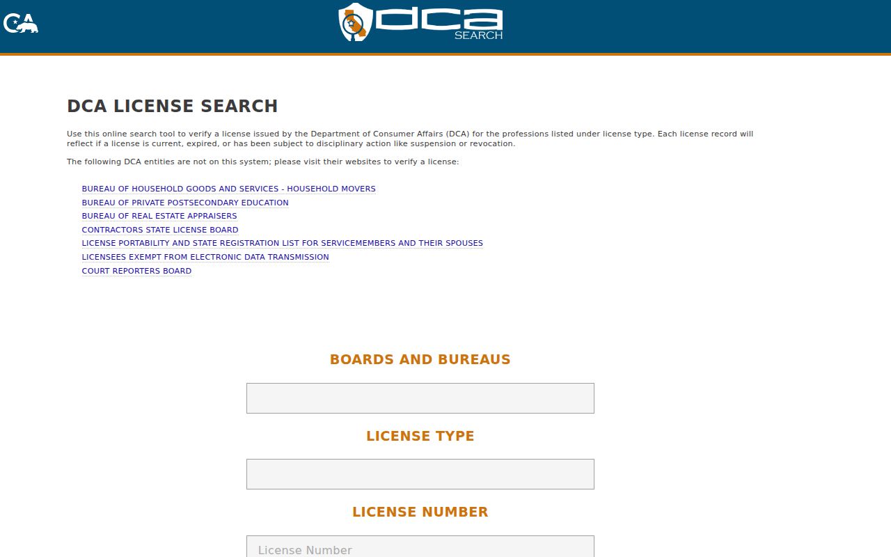 Tulare people search using California professional license records