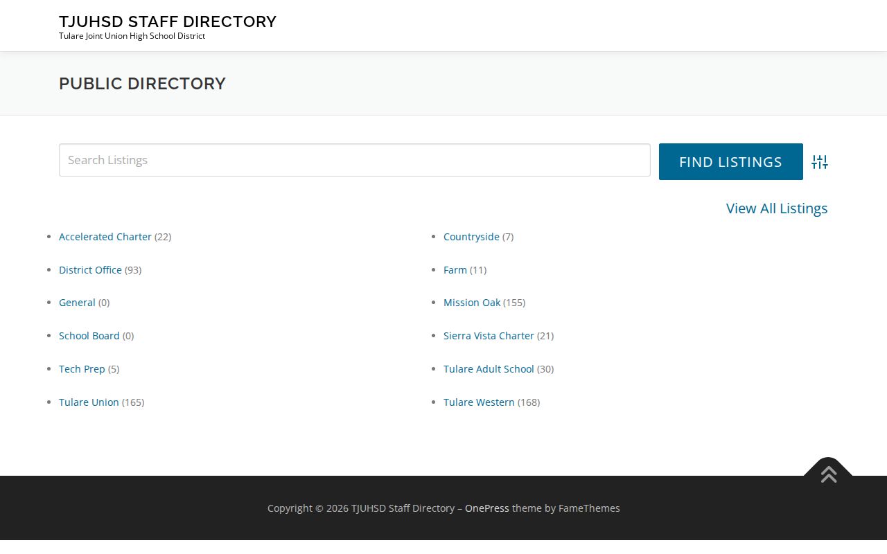 Tulare people directories view of the TJUHSD staff listings