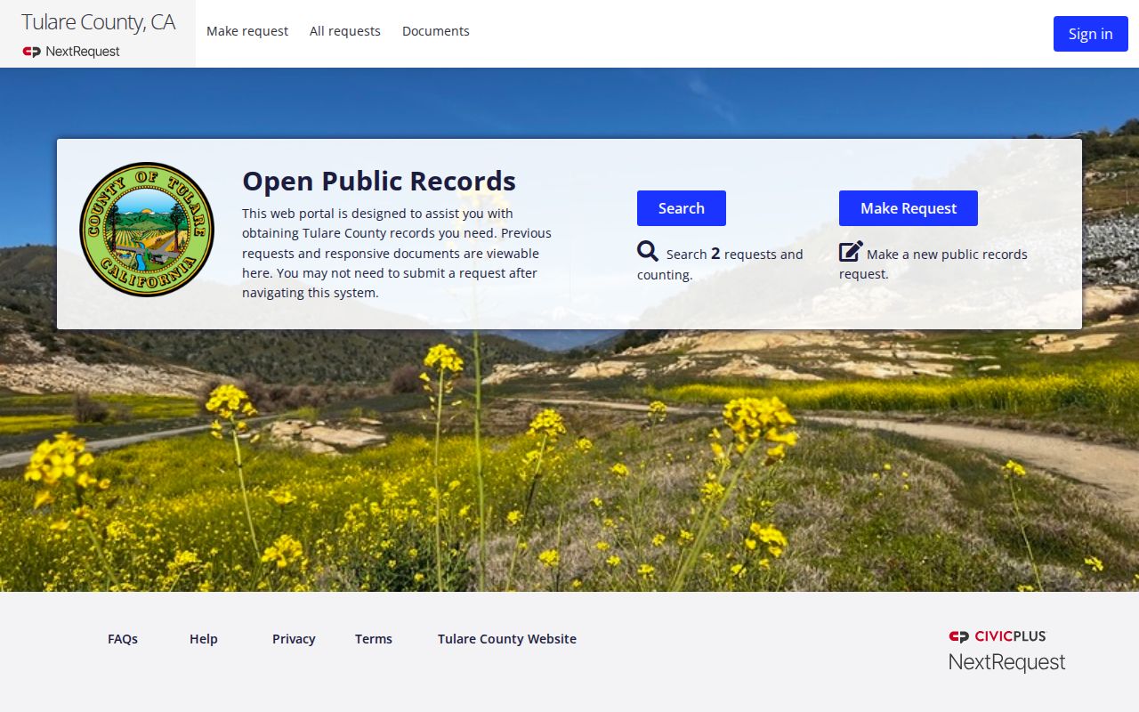 Tulare voter records public request portal boundary